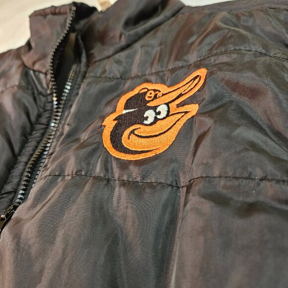 Baltimore Orioles MLB Vest Mens Medium Black Puffer Vest The Elevin Baseball - Picture 2 of 8